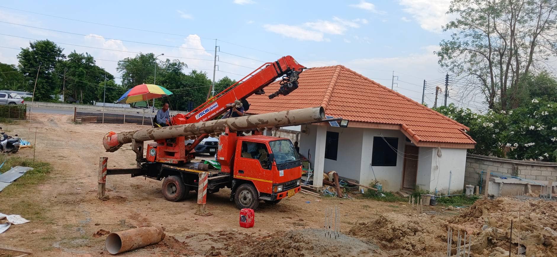 เสาเข็มเจาะโดยรถเจาะ Dia 0.35–0.50 ม.